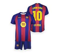 FC Barcelona KIT BAMBINO LAMINE YAMAL 1ª Equipaggiamento 25/26 Replica Ufficiale - Set Bambino con Nome e Numero, Rosso e blu, 14 anni