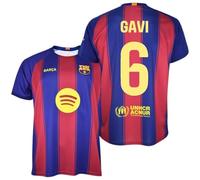 FC Barcelona Maglietta 6 GAVI 1ª Equipaggiamento 25/26 Replica Ufficiale Maglietta - Adulto, Rosso e blu, L