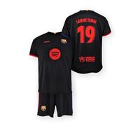 FC Barcelona Set T-shirt e pantaloni 2ª EQ 2024/25 - Licenza Dorsal 19 LAMINE YAMAL bambino taglia 8 anni, Nero , 8 Anni