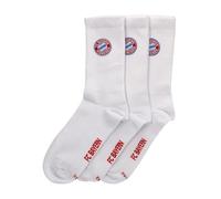 FC Bayern München Crew Socks - Calzini da 3 pezzi, bianco, 39-42