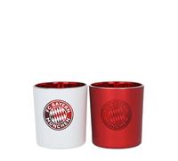 FC Bayern München I portacandele a forma di candela, set da 2 pezzi, rosso/bianco