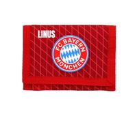 FC Bayern München Portafoglio per bambini personalizzato, articolo ufficiale con nome, portafoglio rosso per gli appassionati di calcio del FCB