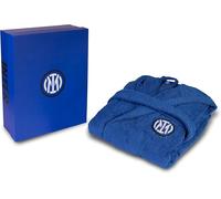 FC Inter Accappatoio Ufficiale in Scatola Spugna Cotone Blu Tg Adulto Ragazzo