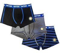 Fc Internazionale Milano B2YIN11050X6 Boxer, Uomo, Nero/Grigioscuromel/Rigato, L