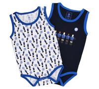 FC Internazionale Milano S.p.A. Set di 2 body smanicati, neonato 0-24 mesi, Unisex, 100% cotone, Bianco, 12 mesi