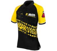 FC-Moto Corp Polo da donna, nero-giallo, taglia L per donne