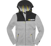 FC-Moto Faster-H Felpa con cappuccio in pile, nero-grigio, taglia S per maschi