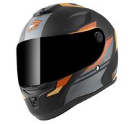 FC-Moto FF114B Zeron Casco, nero-arancione, taglia L per maschi