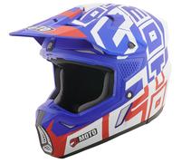 FC-Moto Merkur Flex Casco Motocross, bianco-rosso-blu, taglia L per maschi