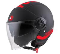FC-Moto Ralgo Casco Jet, nero-rosso, taglia S per maschi