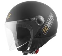 FC-Moto Square-RS Casco Jet, nero-oro, taglia L per maschi