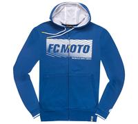 FC-Moto Waving Felpa con cappuccio zip, bianco-blu, taglia M per maschi
