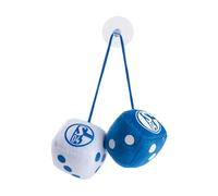 FC Schalke 04 - Dadi in peluche da auto, colore: blu e bianco