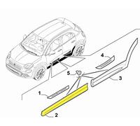 FCA | Modanatura Porta Anteriore dx Fiat 500x 2015--> | Ricambio Originale 735603653