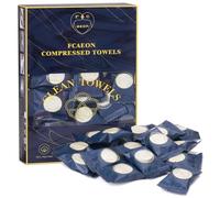 FCaeon Asciugamani Compressi Monouso Viaggio 100Pz, Asciugamani Usa e Getta per il Viso, 100% Asciugamano da Viaggio Comprimibile Biodegradabile, Salviette, Confezione Singola, Assorbente(Blu Scuro)