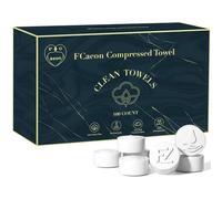 FCAEON Asciugamano Compresso Tablet 23x19cm 100 Imballato Imballaggio Sfuso Monouso Formato Da Viaggio Mini Asciugamano Moneta Salviette Detergenti Estensibili Salviette (Blu)