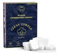 FCAEON Asciugamano Compresso Tablet 30x23cm 50 Imballato Imballaggio Sfuso Monouso Dimensioni Viaggio Mini Asciugamano Salviette Detergenti Estensibili Salviette (Blu)