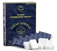 FCaeon Asciugamano Compresso Usa e Getta Grande, Compressed Towel, Addensare il Panno Facciale, Riutilizzabile Velina di Cotone Portatile per Viaggi,Escursioni,Salone di Bellezza(Blu Scuro 50 Unità)