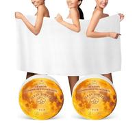 FCaeon Compresse Asciugamani Grande, Asciugamani da Bagno Usa e Getta per i Viaggi, 140cm x 70cm Asciugamano da Bagno da Viaggio per il Corpo Hotel Campeggio Escursionismo Spiaggia[2 Pack Giallo]
