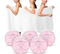FCaeon Compresse Asciugamani Grande, Asciugamani da Bagno Usa e Getta per i Viaggi, 140cm x 70cm Asciugamano da Bagno da Viaggio per il Corpo Hotel Campeggio Escursionismo Spiaggia Nuoto[5 Pack Rosa]