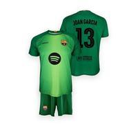 FCB FC Barcelona Joan Garcia - Set portiere per bambini n. 13 25/26 - Maglietta e pantaloncini - Replica ufficiale con licenza, Verde, 10 Anni