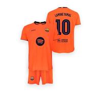 FCB FC Barcelona Set Maglietta e pantaloni per bambini Lamine Yamal 3a 2025-26 - Replica ufficiale Junior Unisex, arancione, 8 años