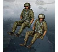 FCBEL 1/35 Guerra del Vietnam US Army Pilota di Elicottero in Resina Model Soldier Kit (2 Persone) Kit in Miniatura pressofuso Non assemblato e Non verniciato/K4254A