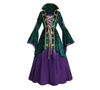 FCCAM Costume da strega per donne Hocus Pocus Winifred Sanderson Sorelle Costumi Halloween Abiti medievali, M