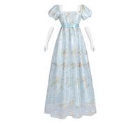 FCCAM Jane Austen Abito da donna Regency lungo, vintage, abito da ballo vittoriano con guanti, abito a vita impero, abito, M