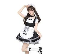 FCCAM Maid Dress Cat Maid Dress Maid Dress Maid Dress - Costume da cameriera da cameriera, nero, XXL