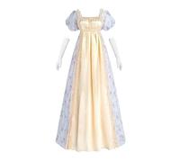 FCCAM Regency Abito da donna Empire Vita Regency Costume Abito vittoriano Vintage Abiti con guanti Vita Impero, champagner, M