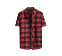 Fccrian Camicia da uomo a quadri, polo, colletto a quadri, camicia con bottoni, camicie per il tempo libero, tartan a quadri per uscire