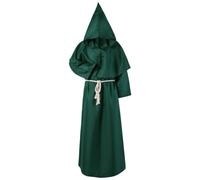 Fccrian Costume rinascimentale da donna, costume medievale da monaco, frate medievale, con cappuccio, stracci felici, vintage, da donna, per Halloween, con cappuccio, mantello mago, stregone