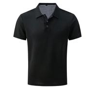 Fccrian Elavure The Prestigio Camicia da uomo a maniche corte in cotone tinta unita casual da allenamento camicie da notte per uomo, Nero , 5XL