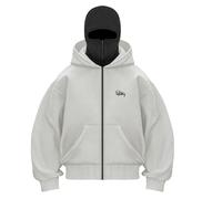 Fccrian Felpa con cappuccio da donna passamontagna con doppio cappuccio in pile con zip con cappuccio da donna Y2K comoda lounge resistente al vento con zip intera felpa da allenamento atletica danza