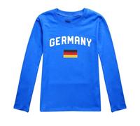 Fccrian Maglietta da bambina con bandiera tedesca, casual, a maniche lunghe, girocollo, tinta unita, per Oktoberfest, a maniche lunghe (BU2, 7-8 anni)