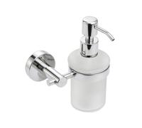 FccsiKoa Erogatore Sapone con Supporto a Parete in Acciaio Inox E con Pompa Liscia E Ugello Curvo per Erogare Lozione E Igienizzante Adatto per Bagno E con Facile Controllo Quantita, Specchio