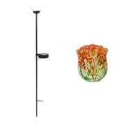 FccsiKoa Rosa Luminosa Solare Decorativa per Esterni, Luminosa, Impermeabile, Ideale Come Decorazione da Giardino, Style B