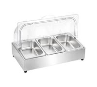 FccsiKoa Vassoio Rettangolare per Buffet con Coperchio Facile da Pulire Vassoio Espositore in Acciaio Inox con Coperchio Durevole per Catering, Ristoranti