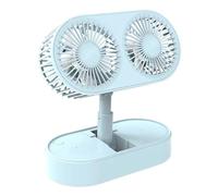 FCfpxwtz Ventilatore da scrivania portatile, Mini ventilatore da tavolo portatile Cyclone Sollevatore pieghevole multicolore a doppio motore senza spazzole a 3 velocità(Blue)