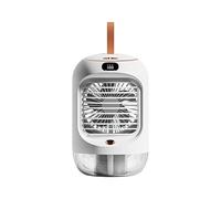 FCfpxwtz Ventilatore da scrivania portatile, Ventola di raffreddamento ricaricabile portatile da 3600 mAh con luce notturna a rotazione nebulizzazione multicolore(White 3600mah)
