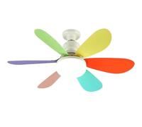 FCfpxwtz Ventilatori da soffitto con luce, Ventilatore Light E27 da soffitto a vite Multicolor Motore CC a 3 velocità ABS(B)