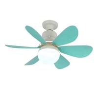 FCfpxwtz Ventilatori da soffitto con luce, Ventilatore Light E27 da soffitto a vite Multicolor Motore CC a 3 velocità ABS(C)