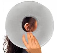 FCG Home® Cuscino per piercing all'orecchio a ciambella, fodera rimovibile, imbottitura regolabile, cuscino a forma di O con foro per le orecchie per chi dorme di lato (grigio chiaro)