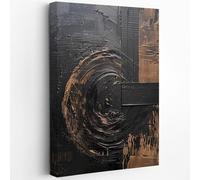 Fchen art Dipinto a mano Super Large Astratto Wall Art in Nero & Marrone Medievale Wabi Sabi Tela testurizzata Neoclassicismo Scuro Decorazione per la casa Oversize Statement Painting 60x90cm