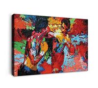 Fchen Art Modern Movie Poster Boxing Sport Design Tela HD Stampa Artistica da Parete per Sala da Pranzo Rocky VS Apollo Immagine Disegno Room Decor Artwork incorniciato e Allungato 24x36inch(60x90cm)