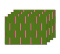 Fchen art Set di 6 tovagliette in PVC verde salvia per tavolo da pranzo tovagliette in vinile resistente tessuto antimacchia 30 x 45 cm