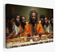 Fchen art Stampa su tela in stile Banksy "Ultima Cena", graffiti Pop Art Street Wall Decor, 50 x 70 cm, divertente parodia di scarabocchi, moderna per casa e sala da pranzo, soggiorno, camera da letto