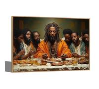 Fchen art Stampa su tela in stile Banksy "Ultima Cena", graffiti Pop Art Street Wall Decor, 50 x 70 cm, divertente parodia di scarabocchi, moderna per casa e sala da pranzo, soggiorno, camera da letto