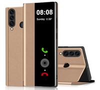 Fciaeytou Cover per Huawei P30 Lite Clear View Cover Cover per Huawei P30 Lite Custodia in pelle con aletta di protezione flip cover a libro in silicone sottile, morbida 360 Full Body Antiurto